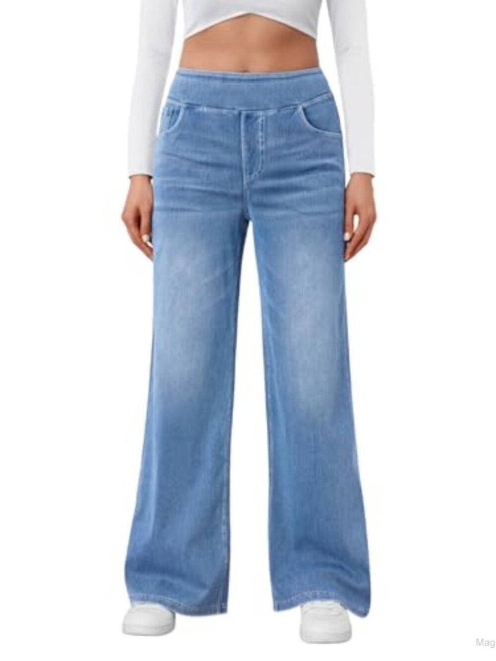 High Waisted Wide Leg Jeans Baggy Sweatpant Denim Pants